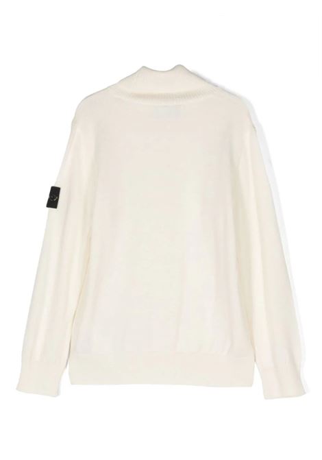 White Wool Turtleneck Sweater STONE ISLAND JUNIOR | 7916517C4V0093