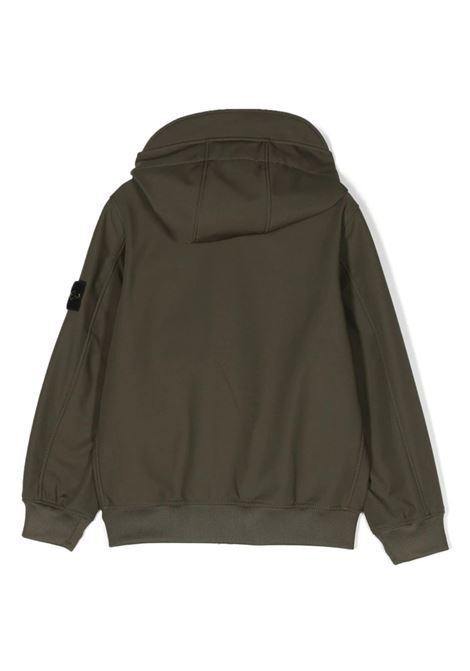 Soft Shell-R_E.Dye Jacket In Military Green Recycled Polyester STONE ISLAND JUNIOR | 7916Q0122V0058