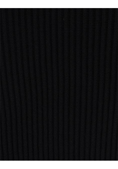 Black Ribbed Knitted Crew Neck Sweater STONE ISLAND | 7915553C2A0029