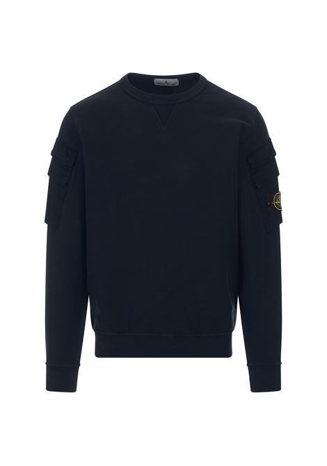 Navy Blue Sweatshirt With Pockets STONE ISLAND | 791560577V0020