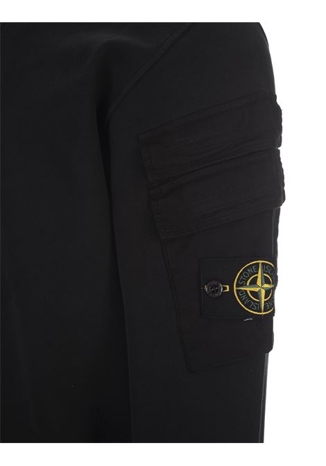 Black Sweatshirt With Pockets STONE ISLAND | 791560577V0029