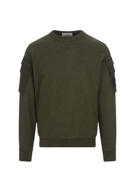 Military Green Sweatshirt With Pockets STONE ISLAND | 791560577V0058