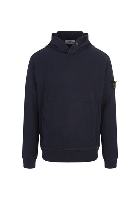 Navy Blue Hoodie with Buttons STONE ISLAND | 791561720V0020