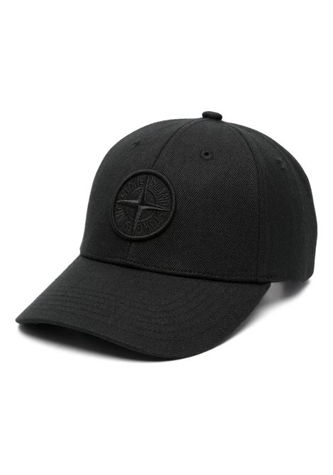 Black Gabardine Baseball Cap With Logo STONE ISLAND | 791599675A0029