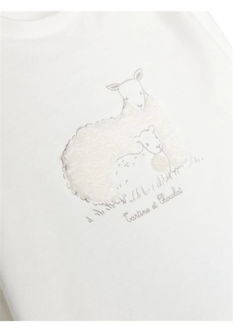 White T-Shirt With Sheep TARTINE ET CHOCOLAT | TX1000013