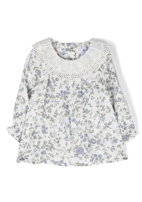 Blouse With Ruffle Collar and Blue Floral Print TARTINE ET CHOCOLAT | TX1203113
