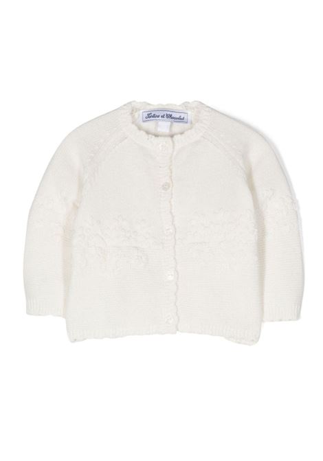 White Cardigan With Tone Embroidery TARTINE ET CHOCOLAT | TX1803113