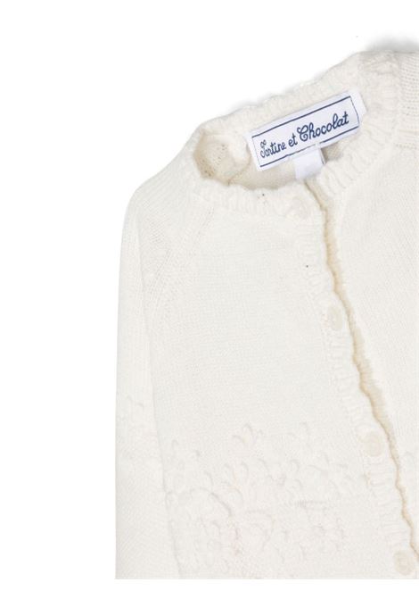 White Cardigan With Tone Embroidery TARTINE ET CHOCOLAT | TX1803113