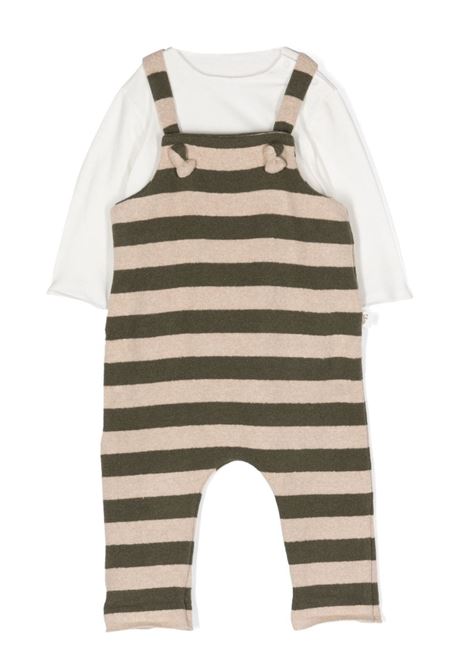 Two Piece Set with Olive Green Tricot Dungarees TEDDY & MINOU | I23CP031M1087591