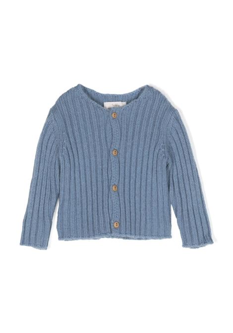 Blue Ribbed Knit Cardigan TEDDY & MINOU | I23ML003EM634453