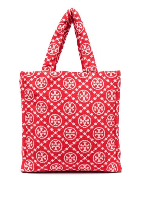 Tory Burch Mini T Monogram Embroidered Raffia Bucket Bag