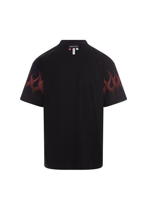 Black T-Shirt With Faded Red Flames VISION OF SUPER | VS00806BLACK/RED