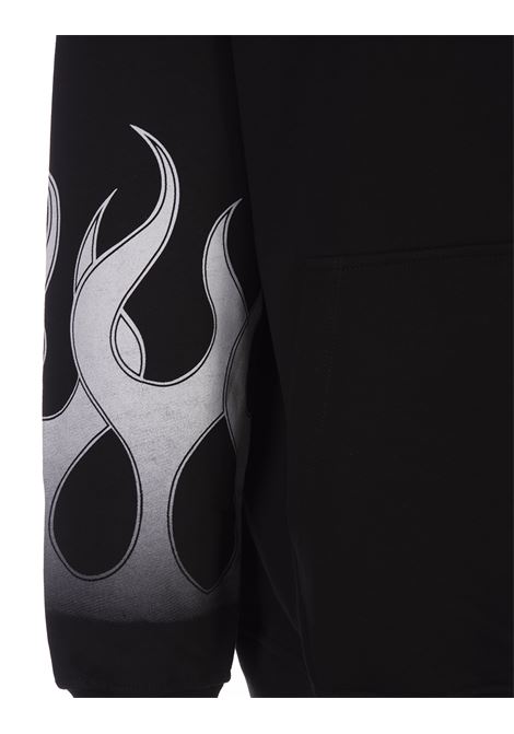 Hoodie With Faded White Flames VISION OF SUPER | VS00810BLACK/WHITE