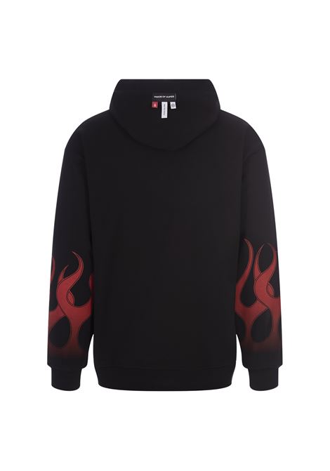 Black Hoodie With Faded Red Flames VISION OF SUPER | VS00811BLACK/RED