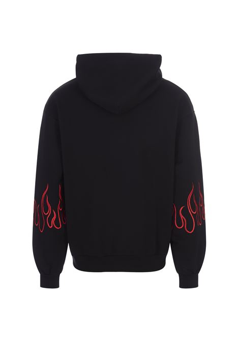 Black Hoodie With Embroidered Red Flames VISION OF SUPER | VS00850BLACK/RED