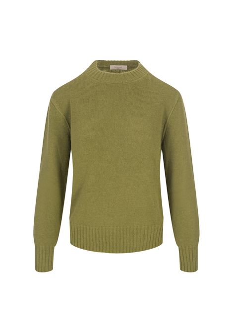 Moss Green Crew Neck Pullover in Wool and Certified Angora ZANONE | 853086-ZN678Z2756
