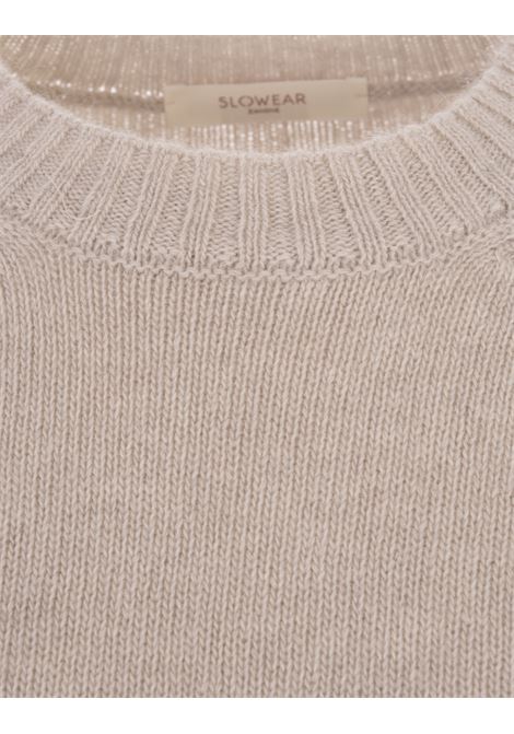 Sand Crew Neck Pullover in Wool and Certified Angora ZANONE | 853086-ZN678Z3583