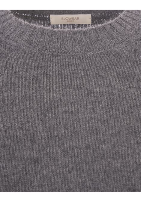 Grey Crew Neck Pullover in Wool and Certified Angora ZANONE | 853086-ZN678Z3791