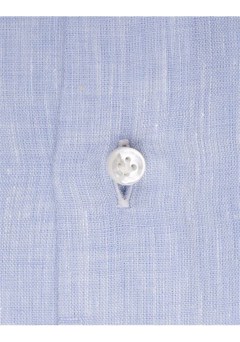 Sky Blue Linen Shirt With Italian Collar RUSSO CAPRI | CAMICIA-LINOCEL.CHIARO