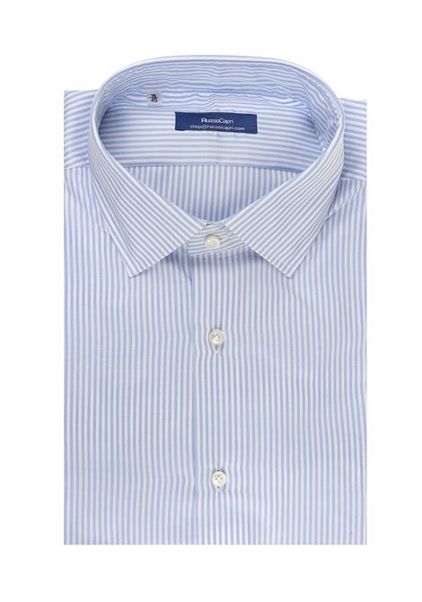 Bengal Striped Light Blue Cotton Oxford Shirt RUSSO CAPRI | F34887719RIGA
