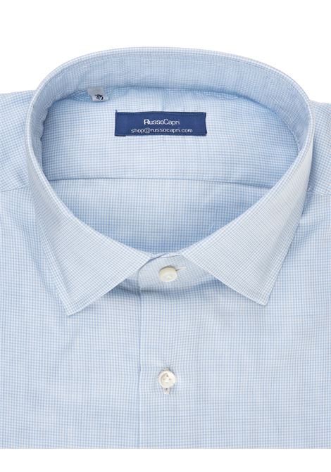 Light Blue and White Linen Shirt RUSSO CAPRI | F3683-44