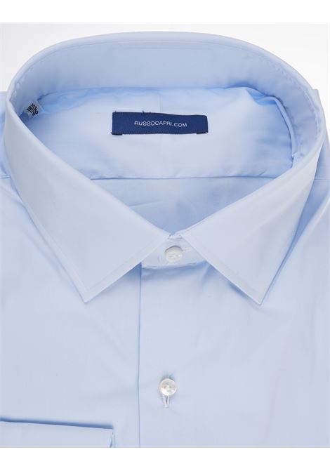 Light Blue Stretch Cotton Poplin Shirt RUSSO CAPRI | UNITO STREATCHCELESTE
