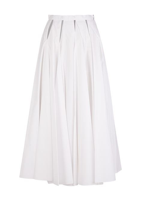 Gonna Lunga Donna In Popeline Giapponese Bianco ALAIA | AA9J03651T001000