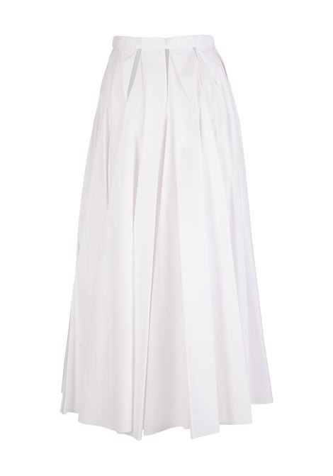 Gonna Lunga Donna In Popeline Giapponese Bianco ALAIA | AA9J03651T001000