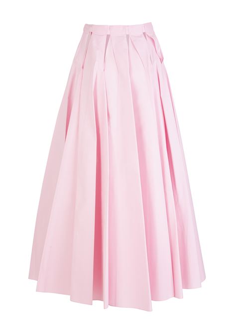 Gonna Lunga Donna In Popeline Giapponese Rosa ALAIA | AA9J03651T001401