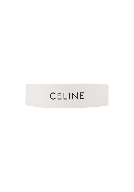 Cerchietto Bianco Con Logo CELINE | accessori per capelli | 46Y376CLA01OB