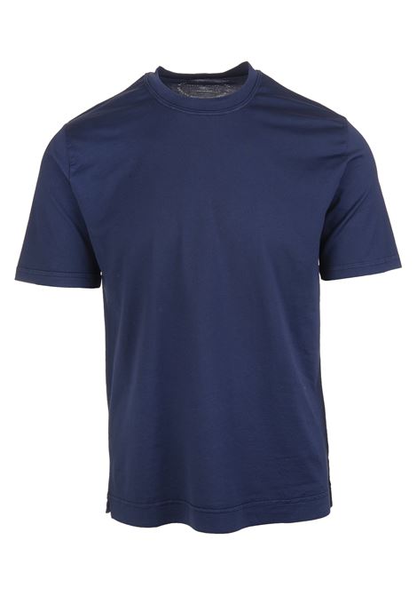 Man Basic T-Shirt In Royal Blue Organic Cotton FEDELI | UEF010385