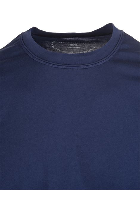 Man Basic T-Shirt In Royal Blue Organic Cotton FEDELI | UEF010385