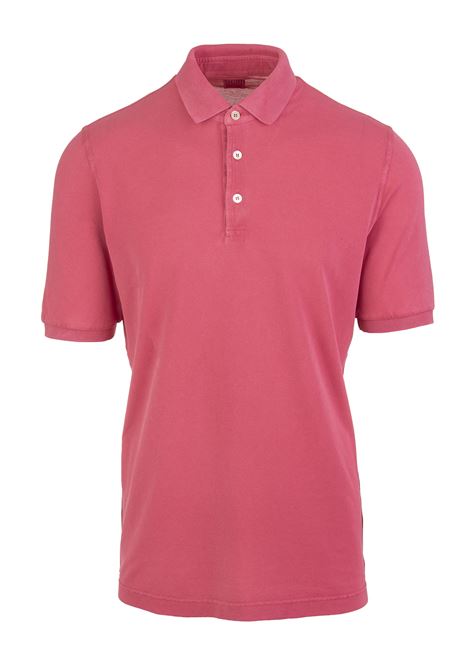 Strawberry Red Man Polo Shirt In Pique' Cotton FEDELI | UEF010886