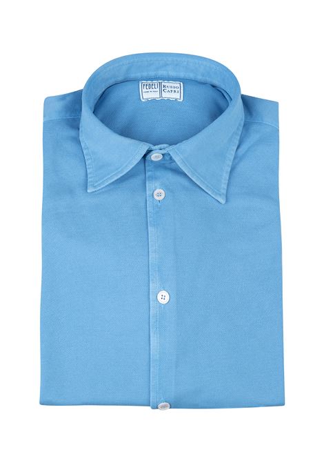 Man Shirt In Sky Blue Cotton Pique' FEDELI | UEF0283116