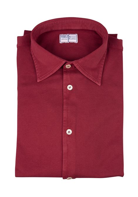 Man Shirt In Dark Red Cotton Pique' FEDELI | UEF0283122