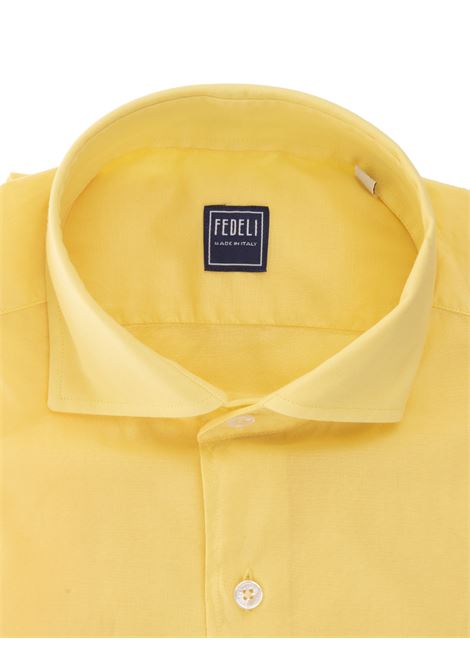 Man Yellow Lightweight Cotton Shirt FEDELI | UEF0507CE111