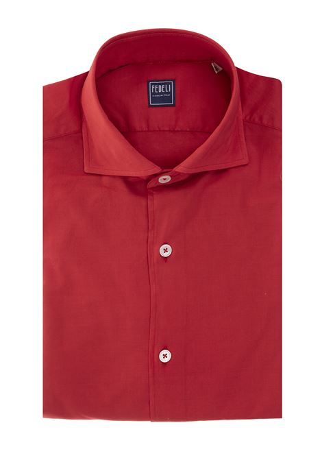 Man Red Lightweight Cotton Shirt FEDELI | UEF0507CE87