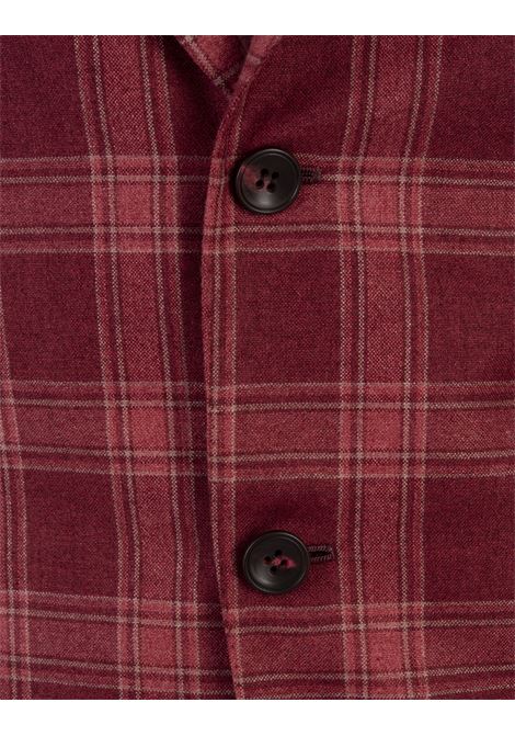 Red Check Wool Classic Blazer KITON | UG81KF11111100M