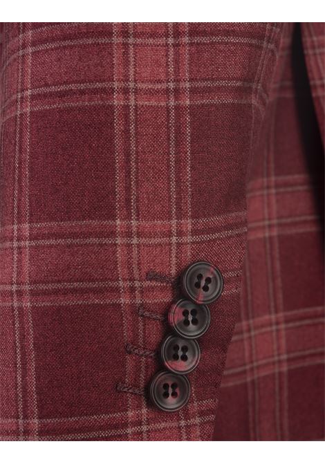 Red Check Wool Classic Blazer KITON | UG81KF11111100M