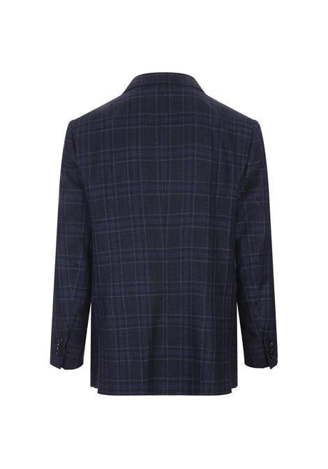 Blue Check Wool Classic Blazer KITON | UG81KF11111100N