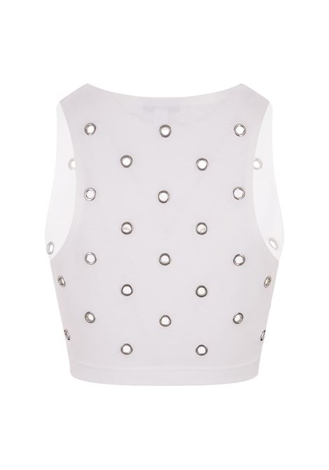 White Short Top With Eyelets ALAIA | AA9H03503J010000