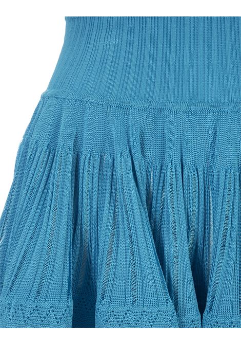 Blue Shiny Crinoline Mini Skirt ALAIA | AA9J21162M712556