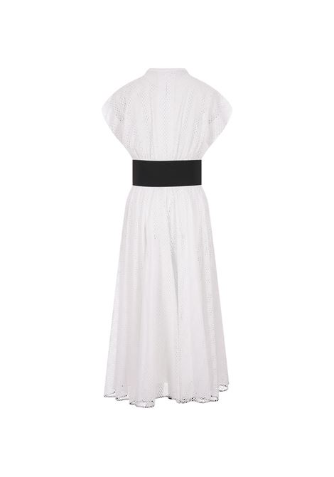 White Sangallo Midi Dress With Belt ALAIA | AA9R10143TR12000