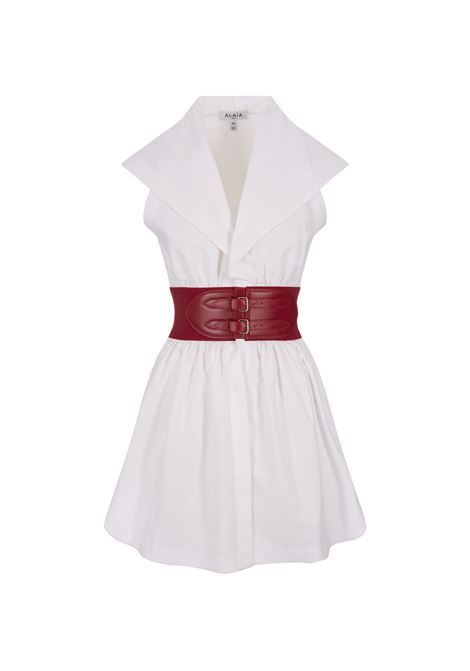 White Pique Hooded Short Dress ALAIA | AA9R11734T374000