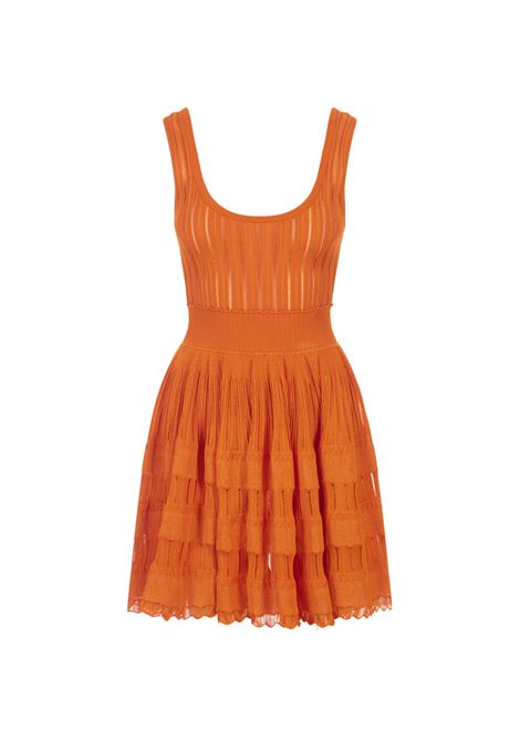 Orange Fluid Skater Mini Dress ALAIA | AA9R22462M712393