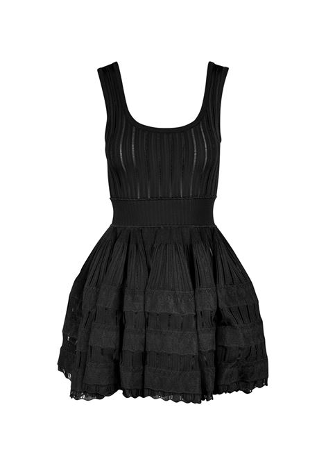 Black Fluid Skater Mini Dress ALAIA | AA9R22462M712995