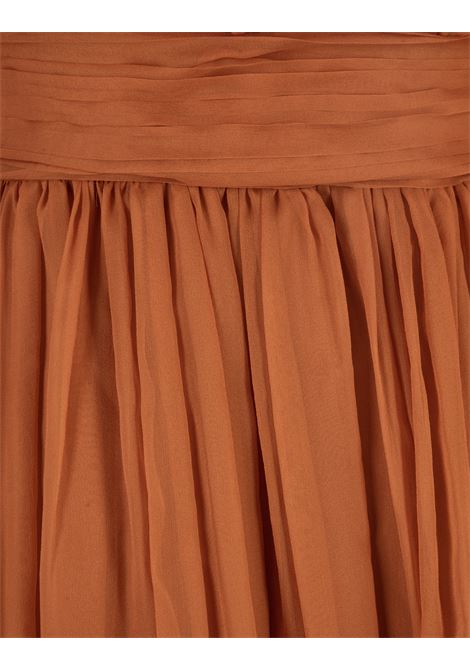 Orange Silk Chiffon Mini Dress With Ramage Lace ALBERTA FERRETTI | A0457-01140043