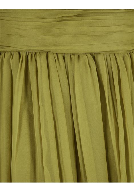 Green Silk Chiffon Mini Dress With Ramage Lace ALBERTA FERRETTI | A0457-01140452