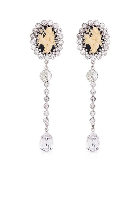 Black Cameo Earrings With Crystals ALESSANDRA RICH | FABA2918CRY-BLACK-SILVER