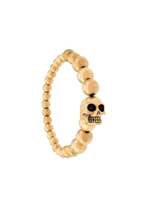 Man Skull Bracelet with Pearls In Gold ALEXANDER MCQUEEN | 554504-J160G0448